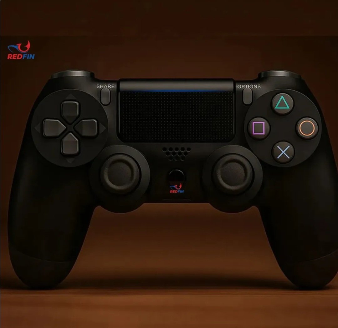 ​Controle DualShock 4 sem fio preto para PlayStation 4 em destaque