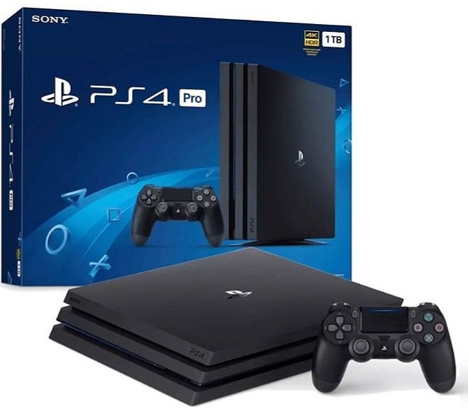 PlayStation 4 Slim preto com caixa original e controle DualShock 4